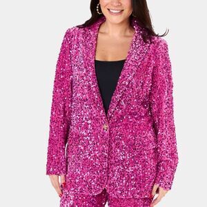 BuddyLove HEF Sequin Blazer Jacket Size Small NWT Pink